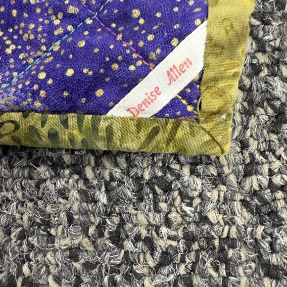 Handmade I Spy Patchwork Quilt 38"x38" By Denise Allen Multicolor Cotton Fabric - Picture 6 of 6